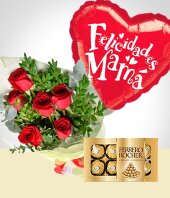 Flores :  - Sorpresa para Mam: Bouquet, Chocolates y Globo